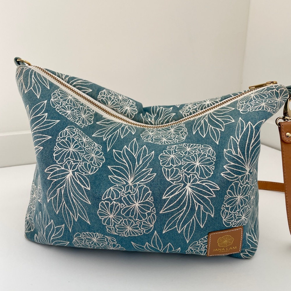Jana Lam - Slouchy Crossbody in Denim Pineapple 🍍